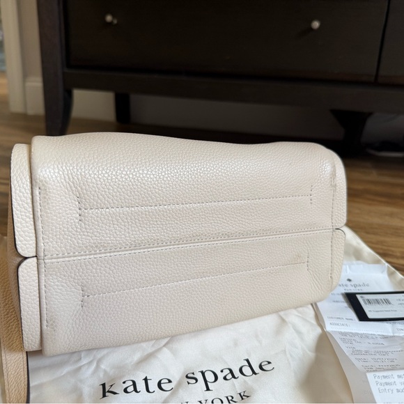 Kate Spade Knott Pebbled Leather Medium Crossbody Hobo Bag in Milk Cream - Picture 8 of 11